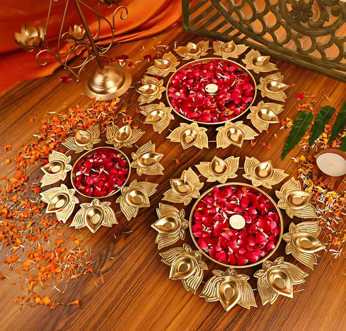 Metal Deepak Urli Bowl for Diwali & Festive Home Decoration Mall on Moon
