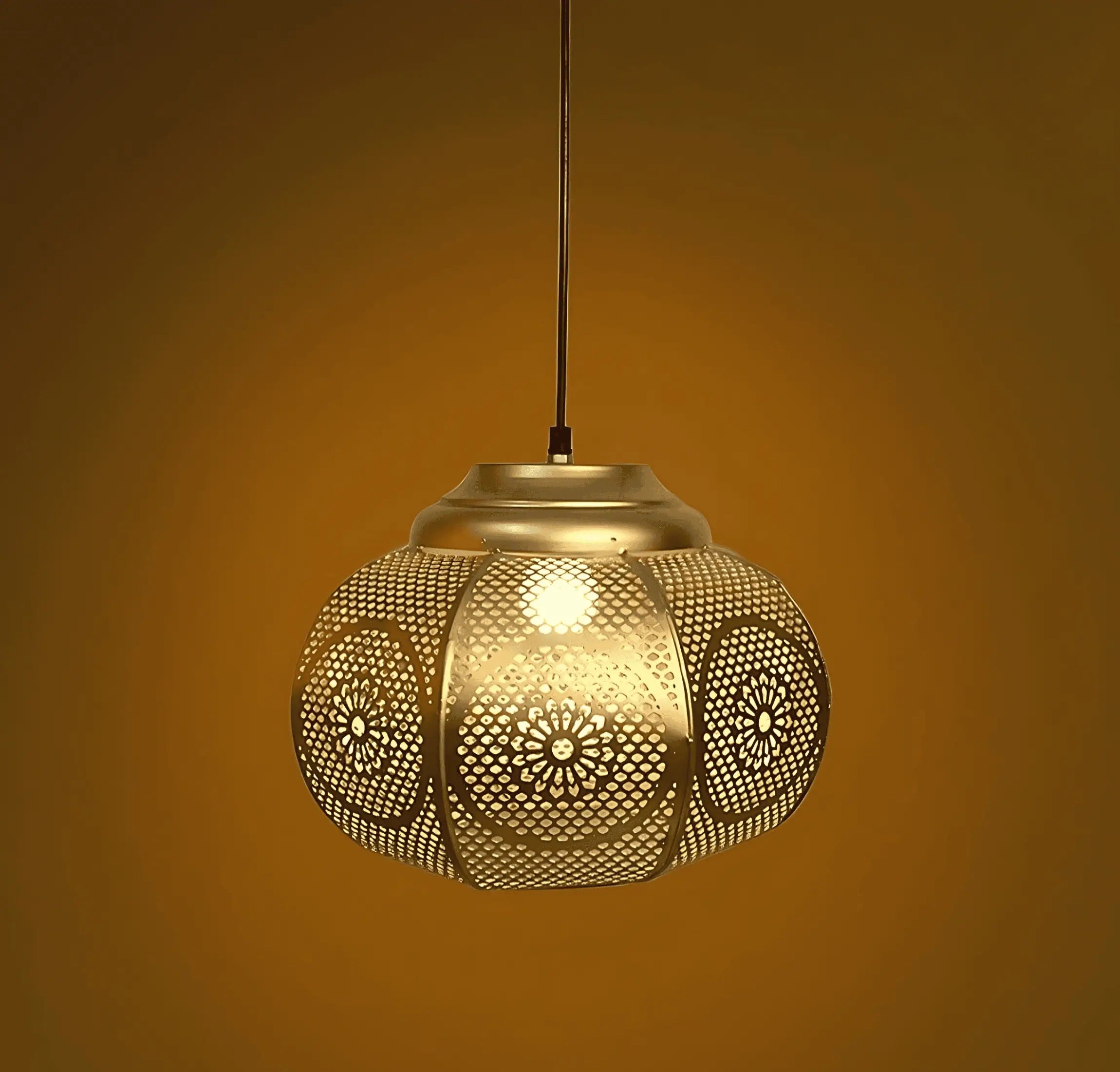 Moroccan Iron Zellige Round Hanging Pendant Ceiling Lamp