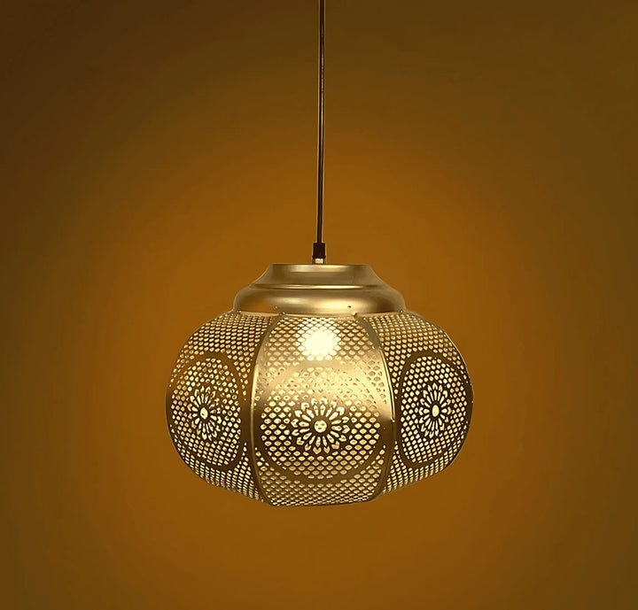 Moroccan Iron Zellige Round Hanging Pendant Ceiling Lamp