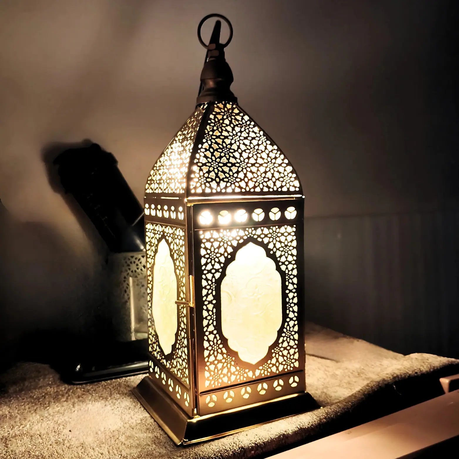 Moroccan Glass Table Top Lantern For Home Decoration
