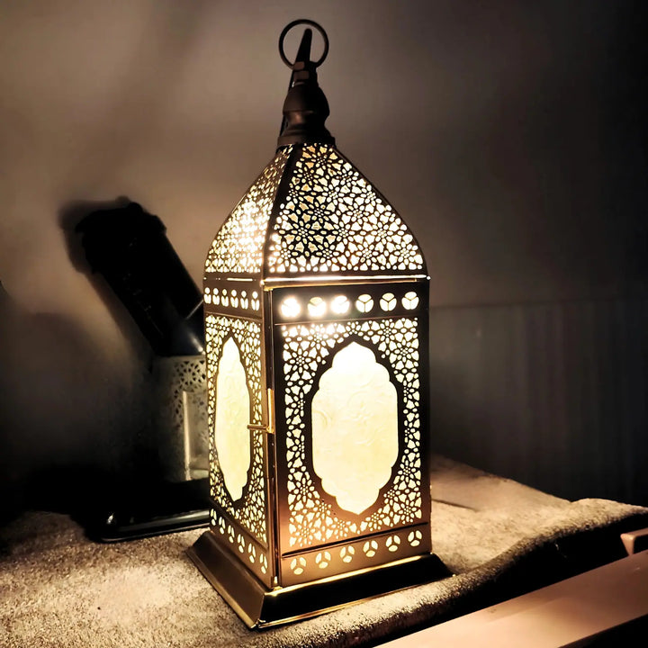 Moroccan Glass Table Top Lantern For Home Decoration