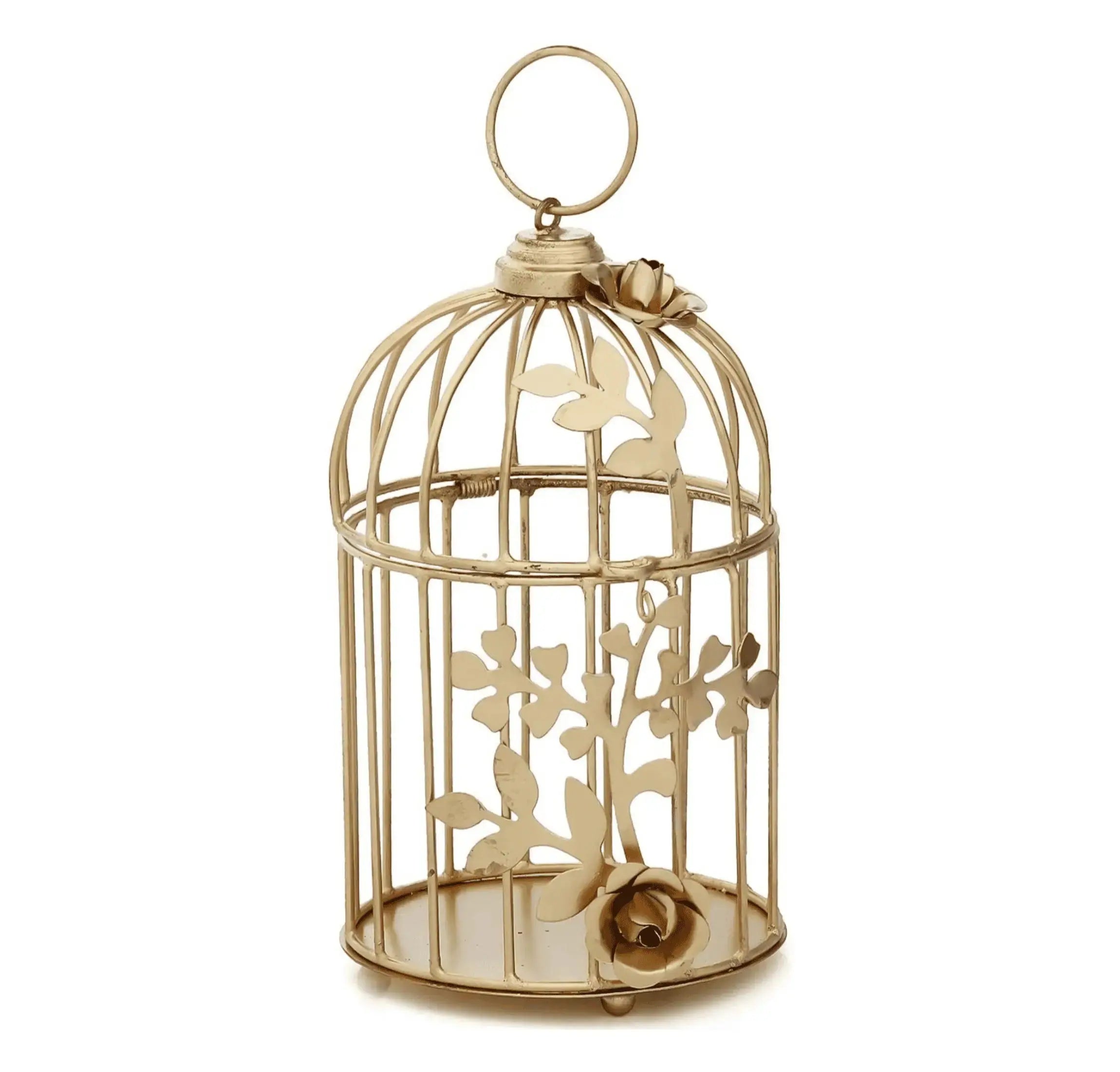 Metal Bird Cage Golden Tealight Candle Holder for Home Decor (Pack of 2) Mall on Moon