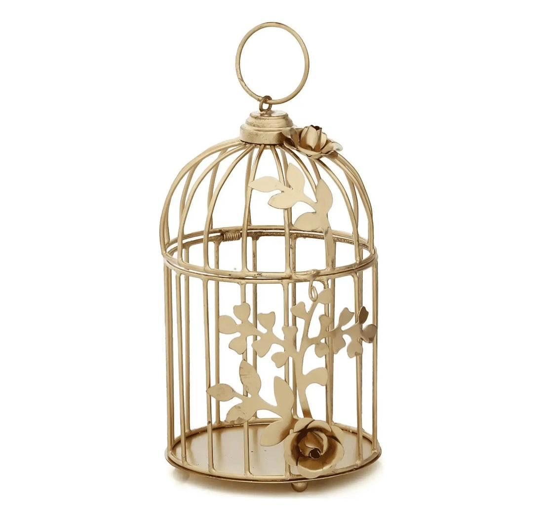 Metal Bird Cage Golden Tealight Candle Holder for Home Decor (Pack of 2) Mall on Moon