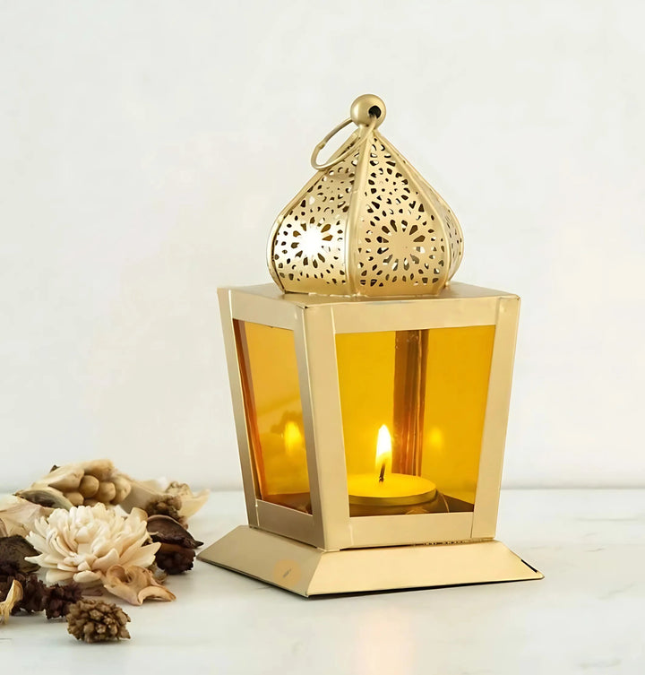 Astro Gold Decoration Colorful Glass Lantern (Pack of 2)