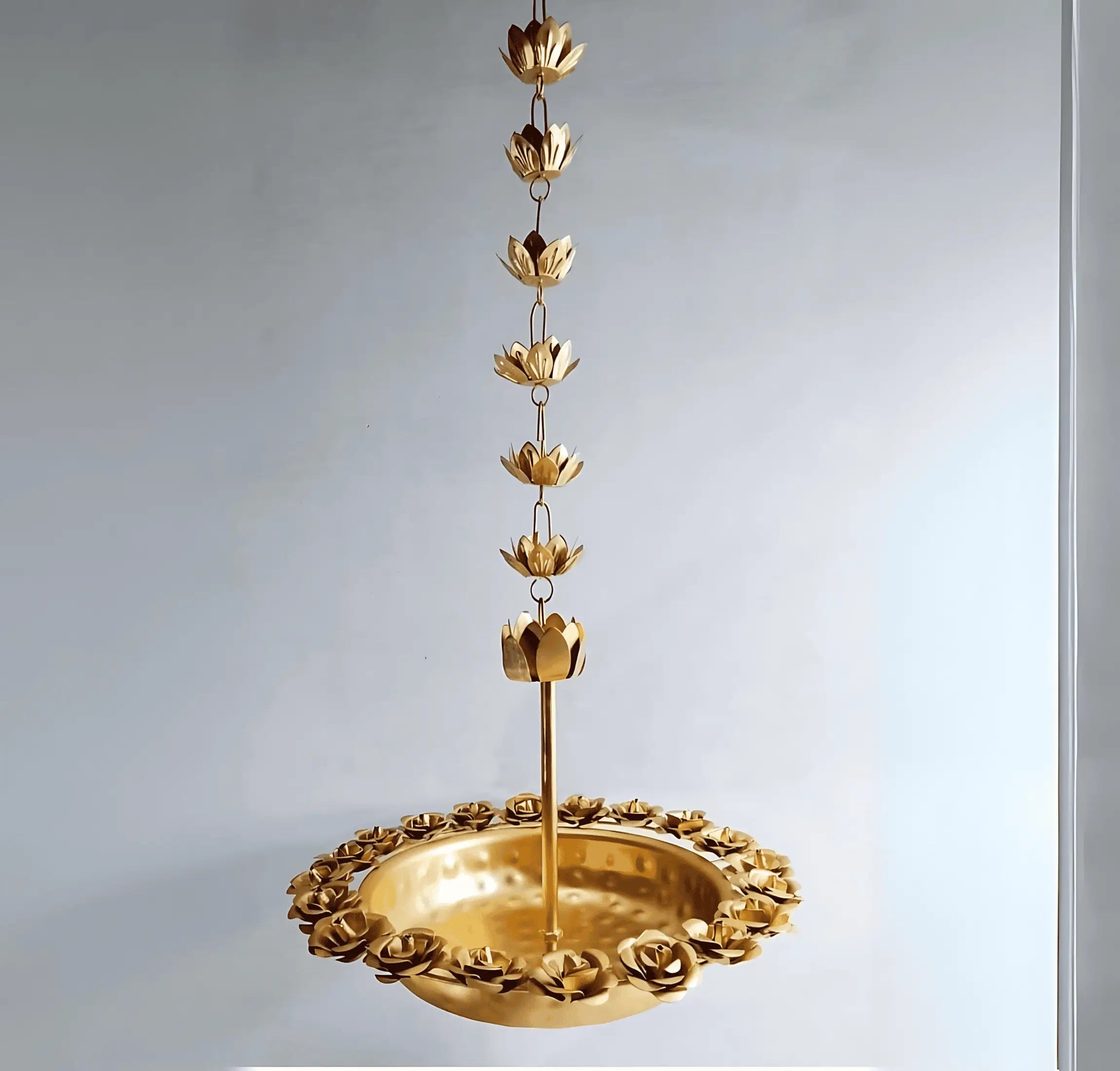 Metal Hanging Rose Urli Bowl for Home Decoration (Pack of 2)