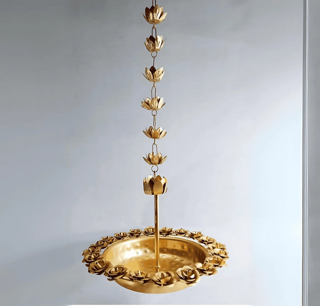 Metal Hanging Rose Urli Bowl for Home Decoration (Pack of 2)