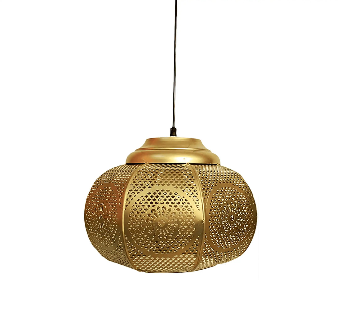 Moroccan Iron Zellige Round Hanging Pendant Ceiling Lamp