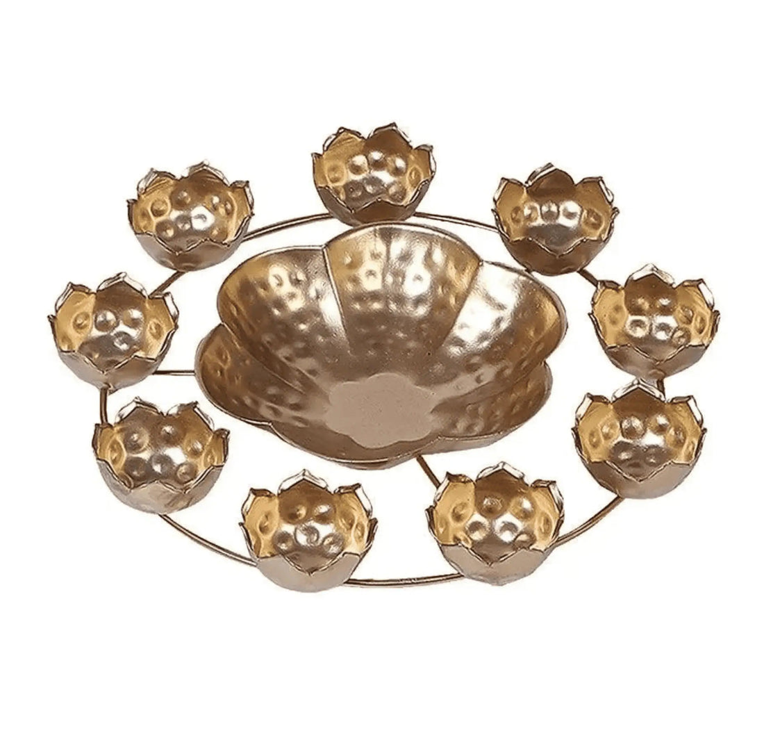 Rangoli Decorative Flower Shaped Urli Bowl Diya