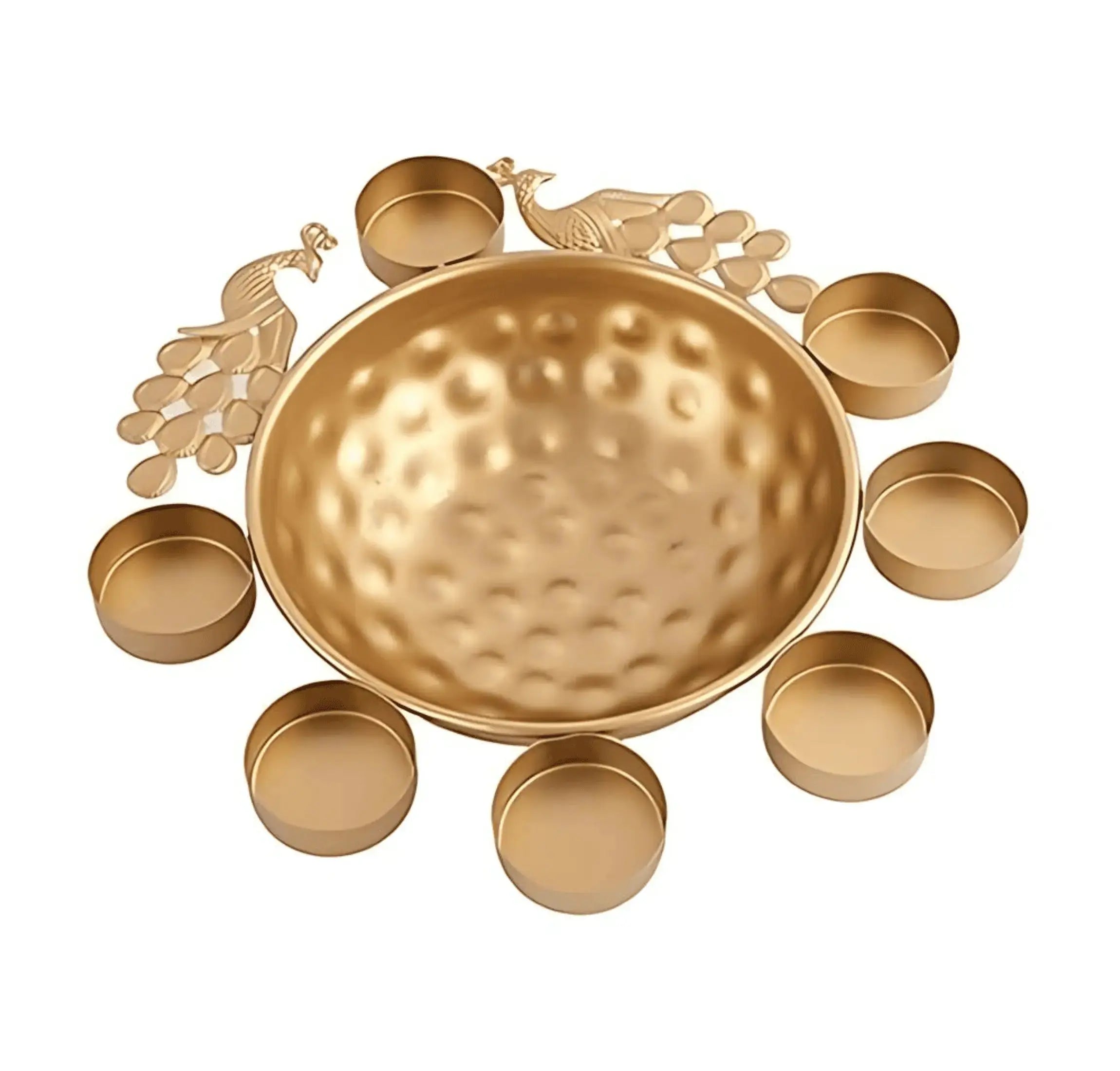 Peacock Urli Bowl Diya & Tealight Candle Holder for Diwali Mall on Moon