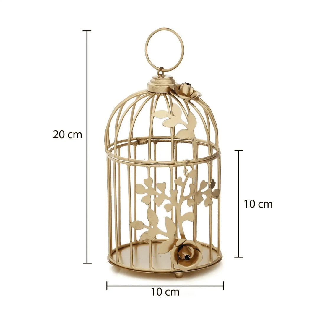 Metal Bird Cage Golden Tealight Candle Holder for Home Decor (Pack of 2) Mall on Moon