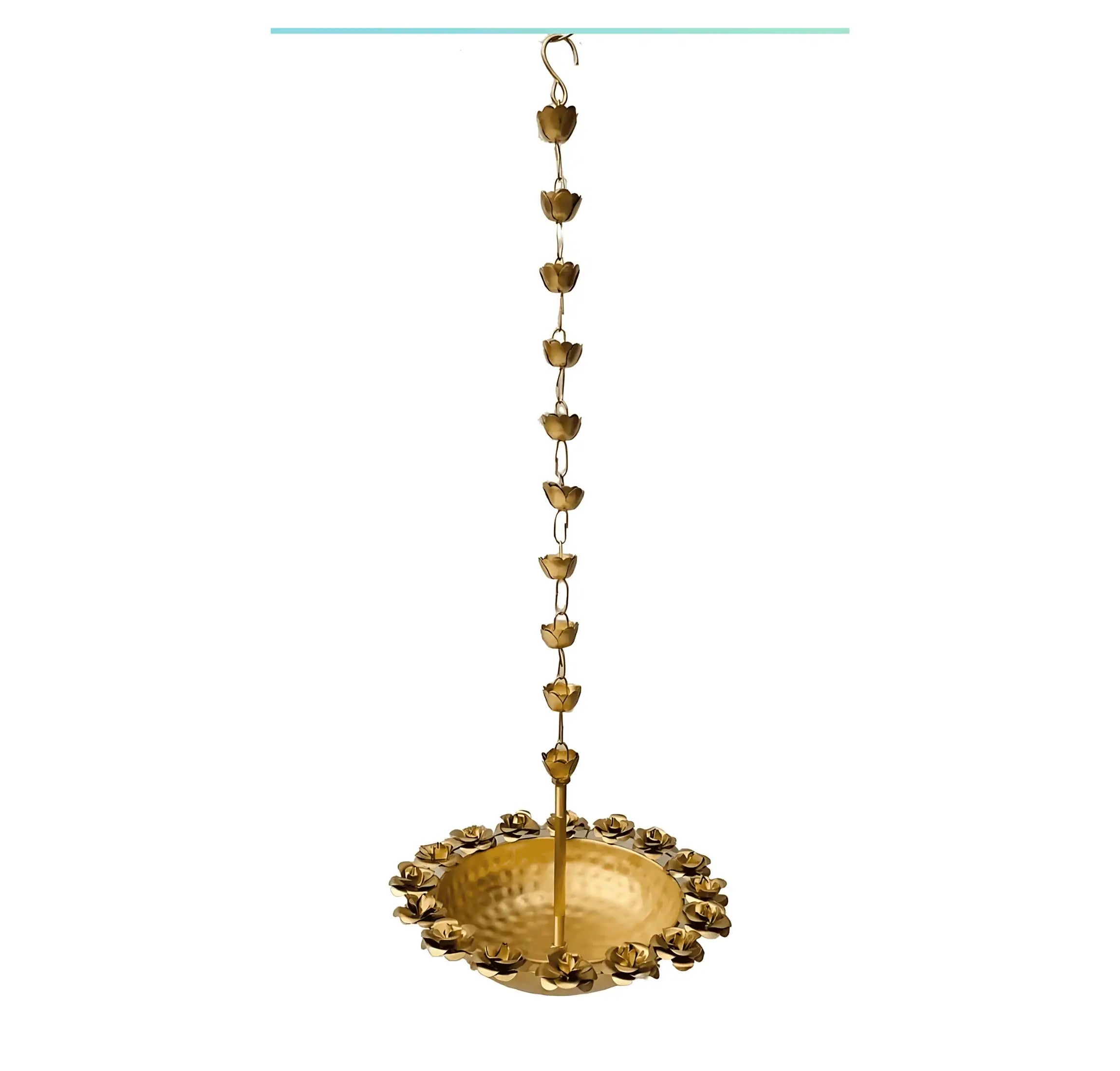 Metal Hanging Rose Urli Bowl for Home Decoration (Pack of 2)