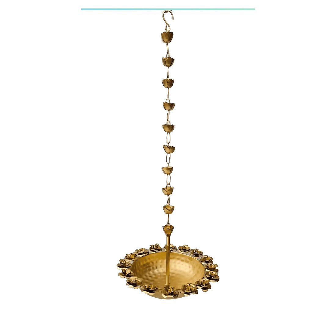 Metal Hanging Rose Urli Bowl for Home Decoration (Pack of 2)
