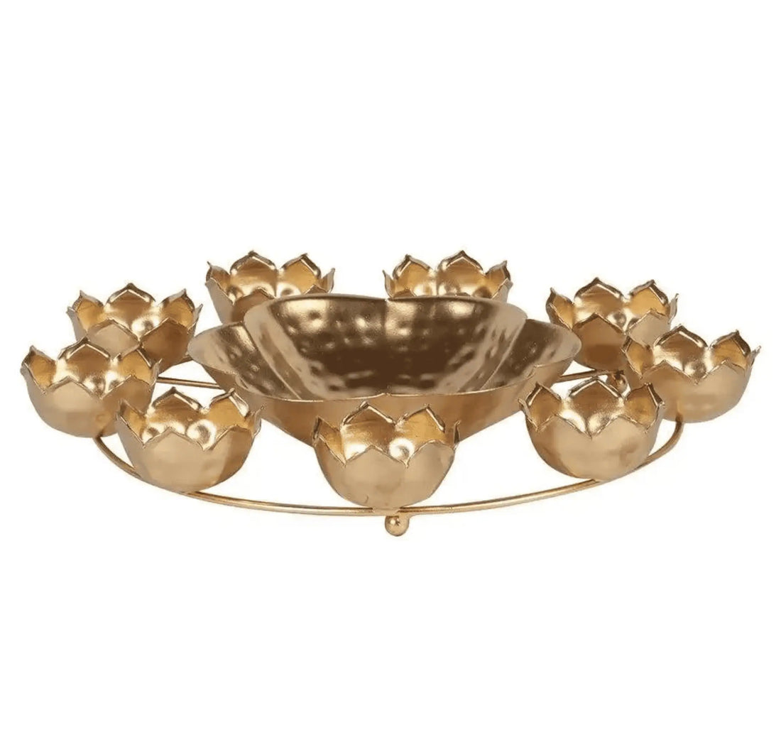 Rangoli Decorative Flower Shaped Urli Bowl Diya