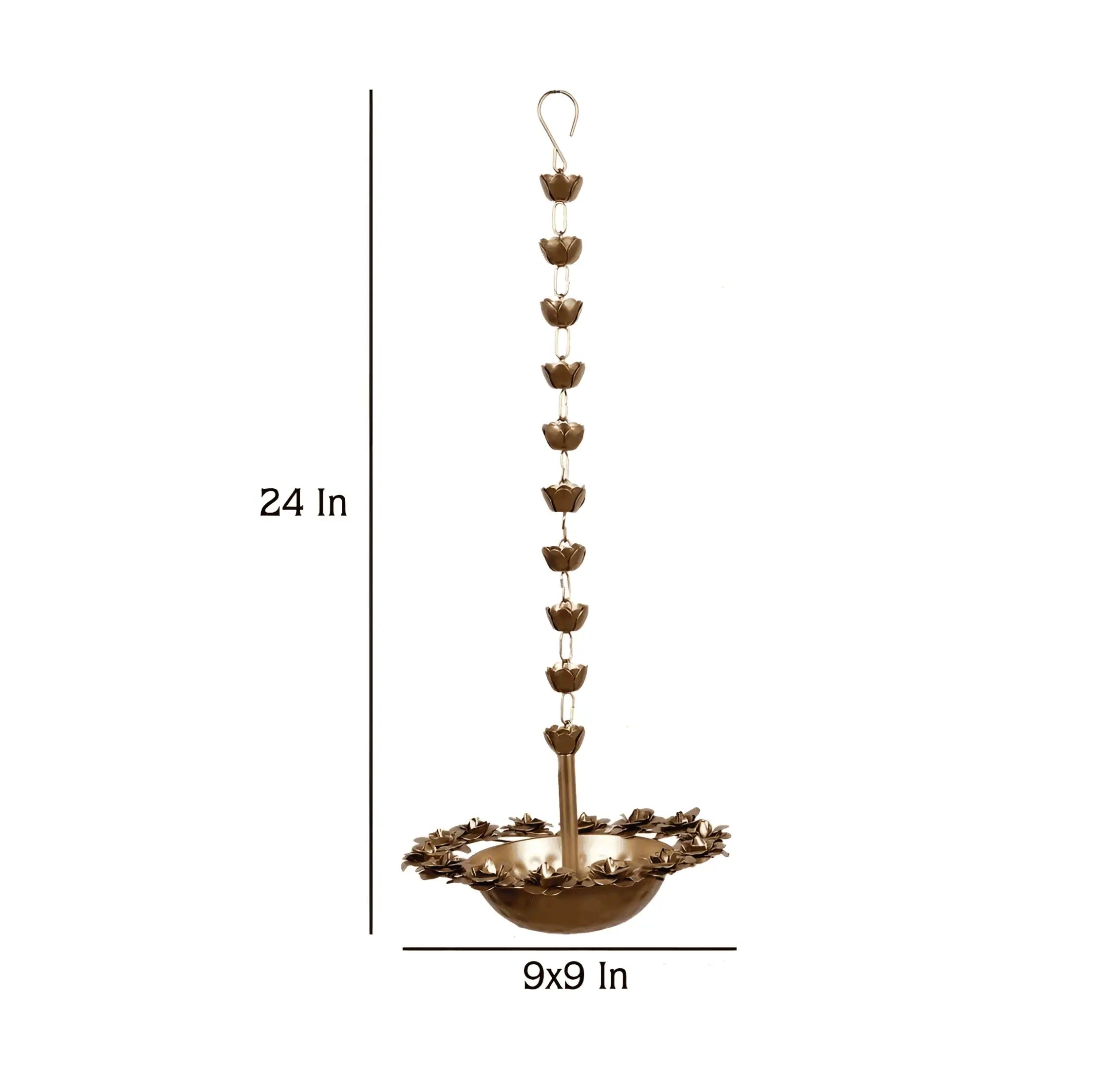 Metal Hanging Rose Urli Bowl for Home Decoration (Pack of 2)