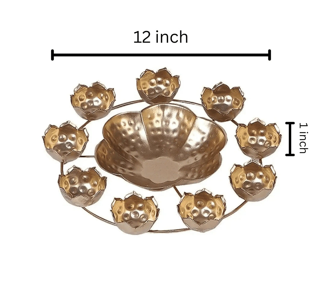 Rangoli Decorative Flower Shaped Urli Bowl Diya