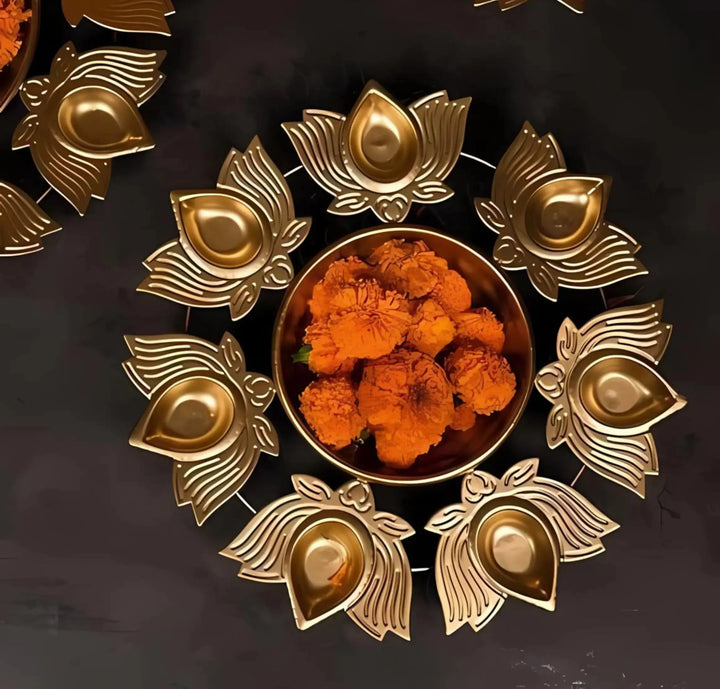 Metal Deepak Urli Bowl for Diwali & Festive Home Decoration Mall on Moon