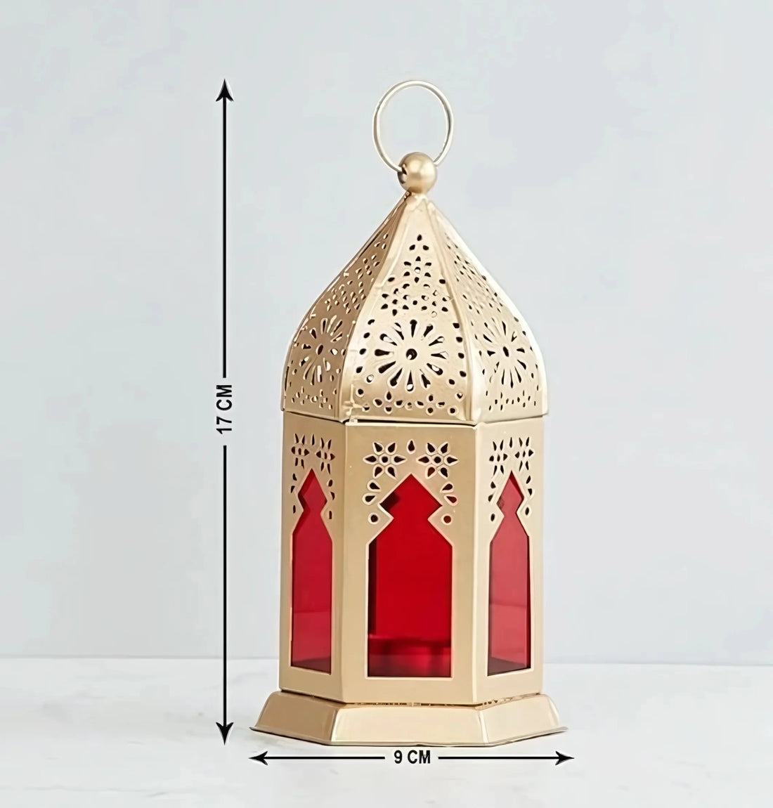 Salsa Glass & Metal Moroccan Hanging & Table Top Lantern (Pack of 2)