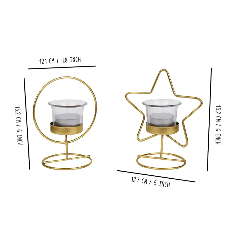 Christmas tealight candle holder stand in golden finish, elegant iron candle holder for Christmas home decor, festive table decoration, votive candle holder, tealight holder for dining table, mantelpiece and centerpiece, lightweight durable decorative candle stand, 5 x 5 x 6 inch golden Christmas candle holder