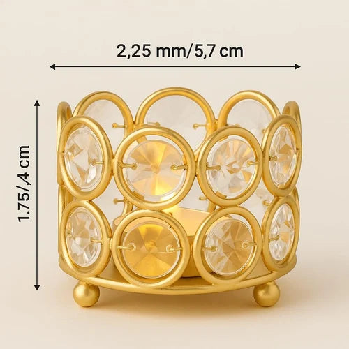 Christmas tealight candle holder stand in golden finish, elegant iron candle holder for Christmas home decor, festive table decoration, votive candle holder, tealight holder for dining table, mantelpiece and centerpiece, lightweight durable decorative candle stand, 5 x 5 x 6 inch golden Christmas candle holder
