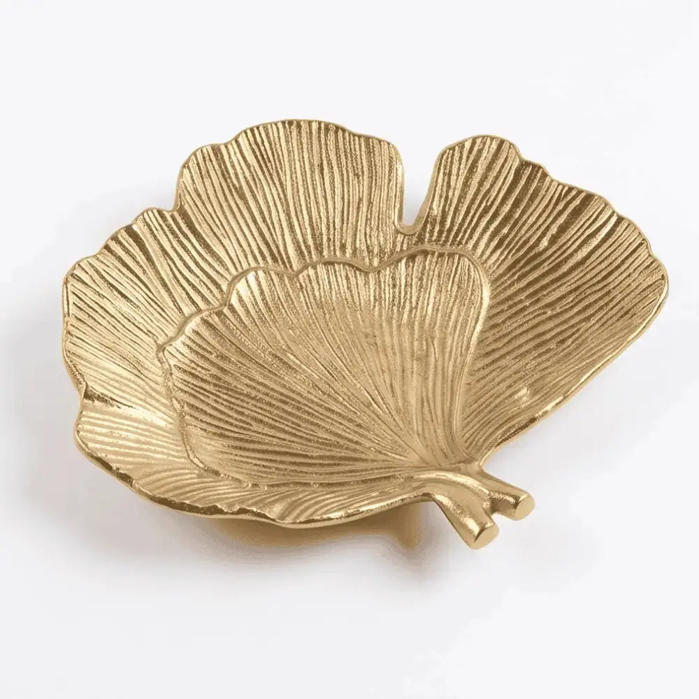 Golden Ginkgo Leaf Decorative Tray for Home Decor Mall on Moon