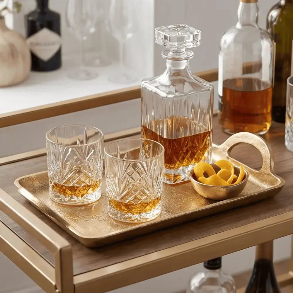 Helio Rectangle Serving Tray with Loop Handles Mall on Moon