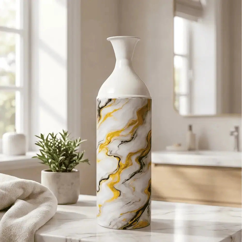 Marble Finish Decorative Flower Vase Set of 3 for Home Decor Mall on Moon