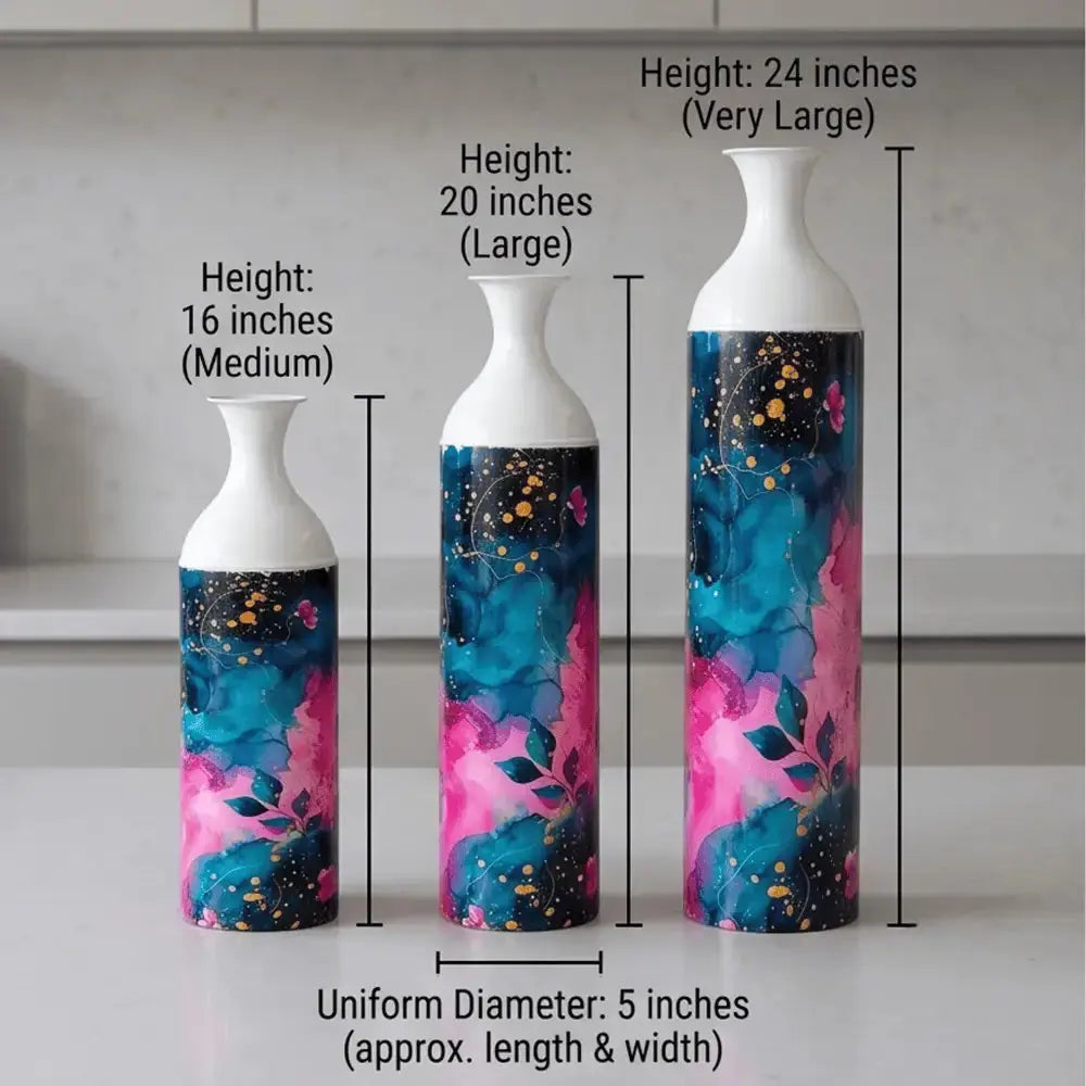 Abstract Floral Decorative Flower Vase Set of 3 for Home Decor Mall on Moon