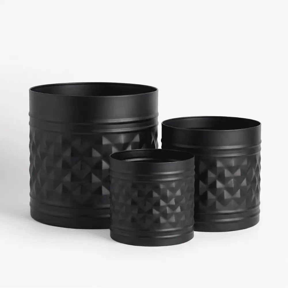 Black Decorative Planter Set of 3 for Home