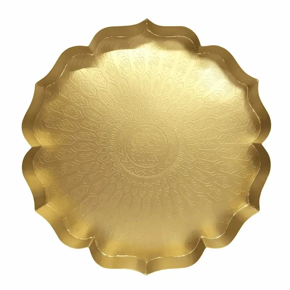 Golden Flower Shaped Urli Tray for Diwali & Festive Home Decor Mall on Moon