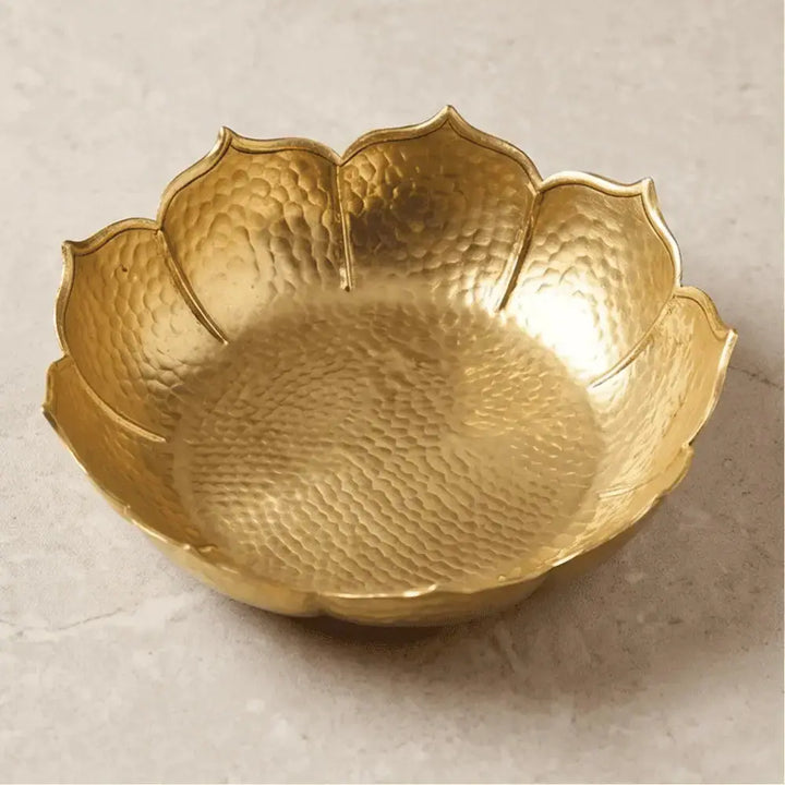 Golden Lotus Flower Urli Bowl for Diwali & Festive Decor Mall on Moon
