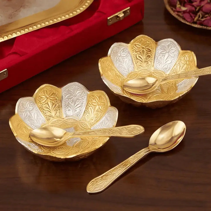 Golden German Silver Decorative Bowl for Gifting Mall on Moon