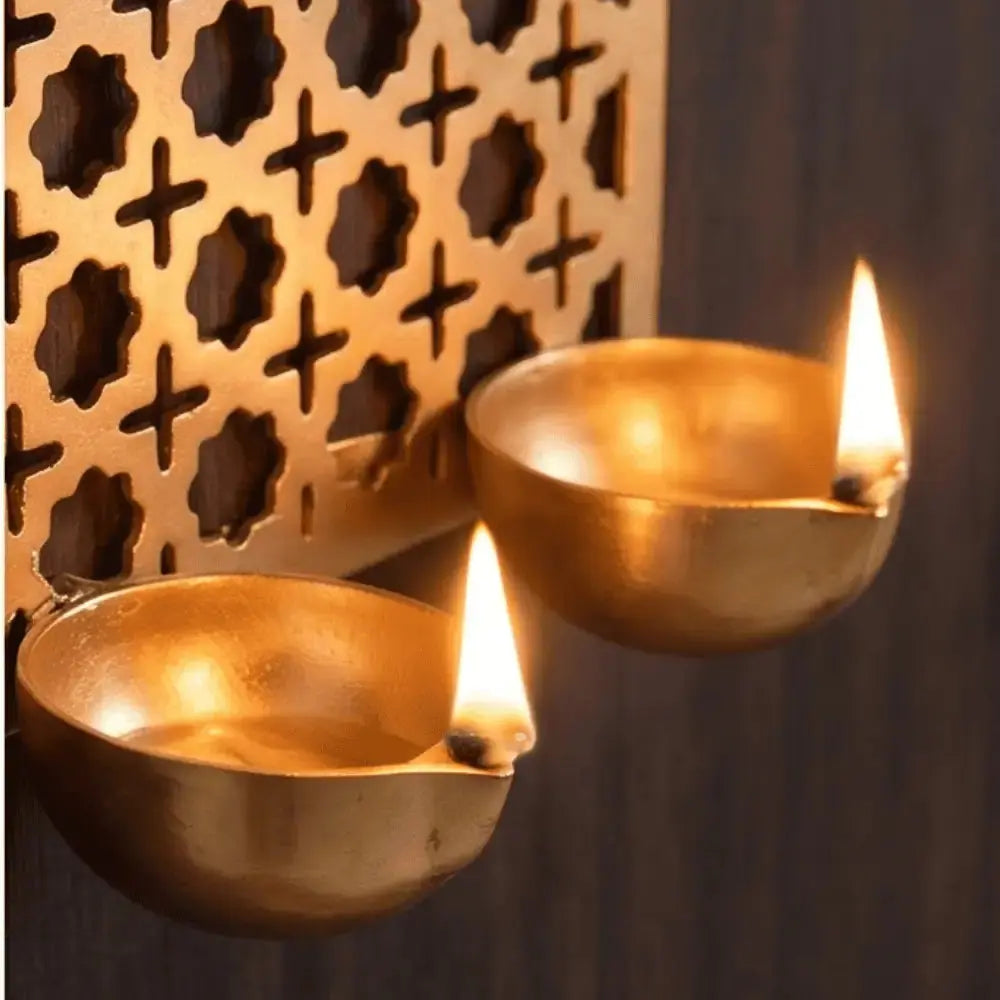 Golden Jharokha Design Metal Candle Holder Decorative Home Decor (Pack of 3) Mall on Moon