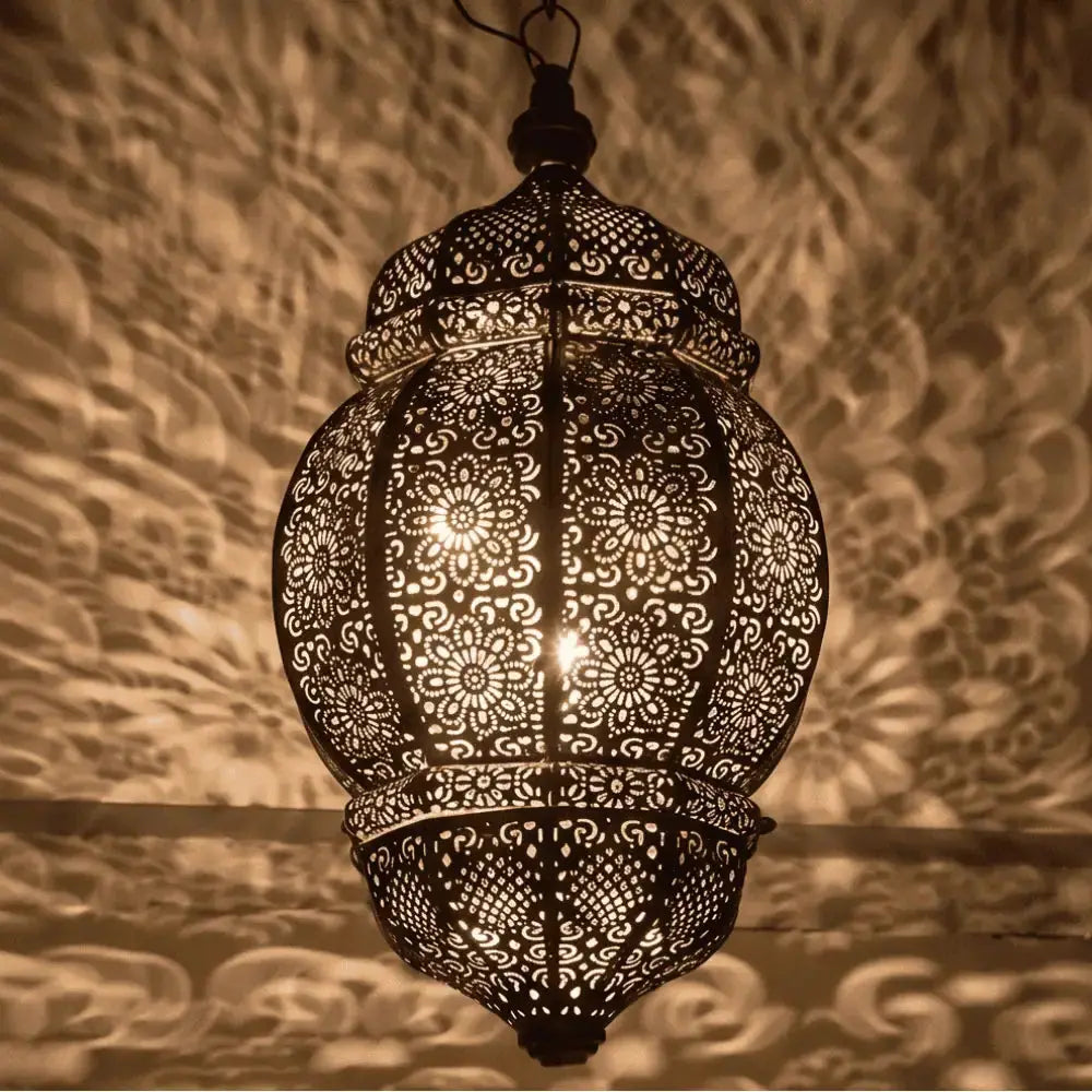 Moorish Moroccan Black Metal Hanging Pendant Ceiling Lamp Mall on Moon