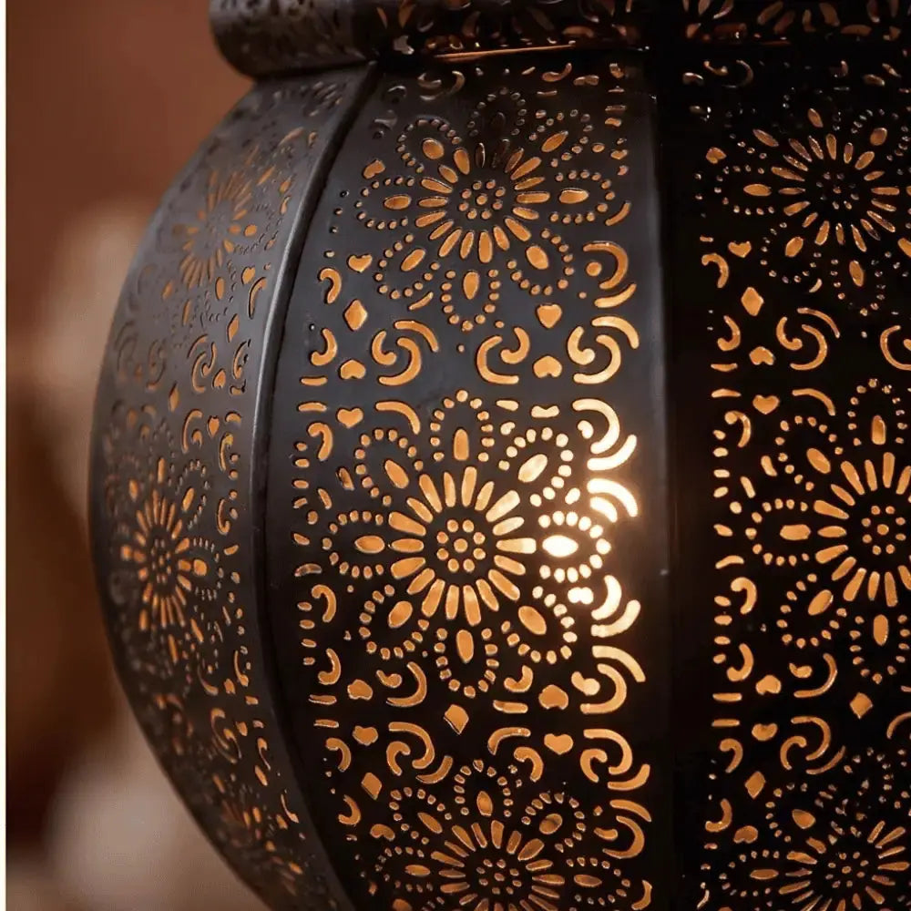 Moorish Moroccan Black Metal Hanging Pendant Ceiling Lamp Mall on Moon