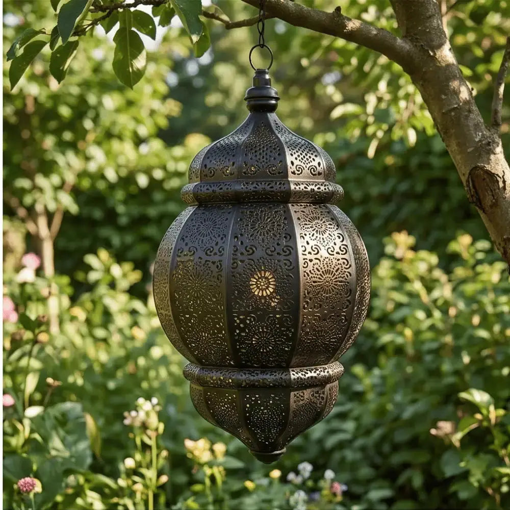 Moorish Moroccan Black Metal Hanging Pendant Ceiling Lamp Mall on Moon