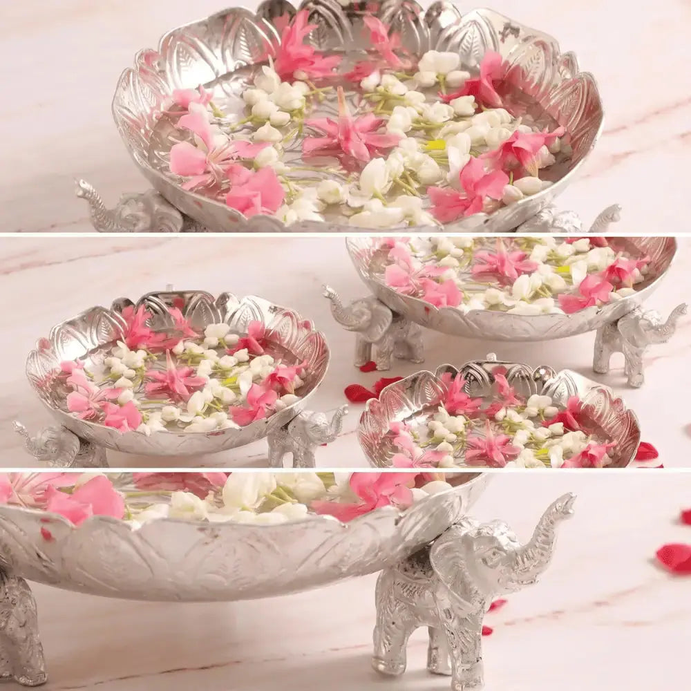 German Silver Decorative Serving Trays Set of 3 Mall on Moon