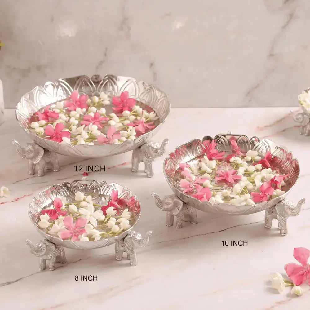 German Silver Decorative Serving Trays Set of 3 Mall on Moon