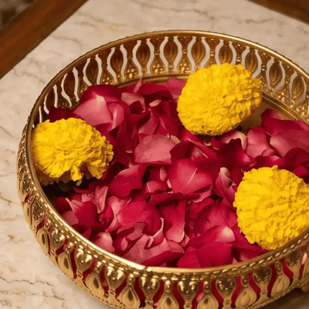 Gold Coated Decorative Iron Tray for Home & Table Decor Mall on Moon