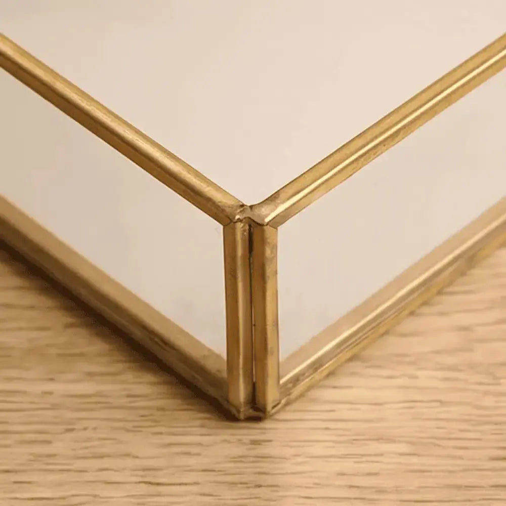 Gold Mirrored Glass Decorative Serving Tray for Home & Table Decor Mall on Moon