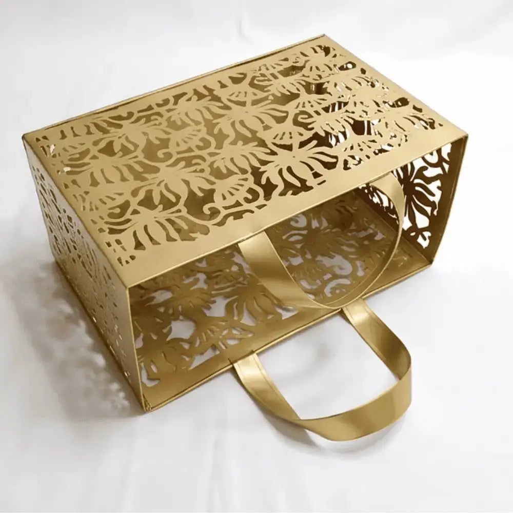 Metal Rectangular Golden Gift Bag for Gifting & Home Decor Mall on Moon