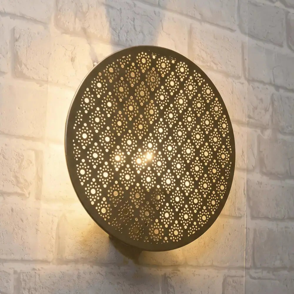 Metal Engraved Wall Sconce Golden Decorative Wall Lamp Mall on Moon