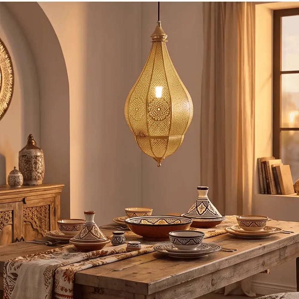 Moorish Moroccan Metal Hanging Pendant Ceiling Lamp