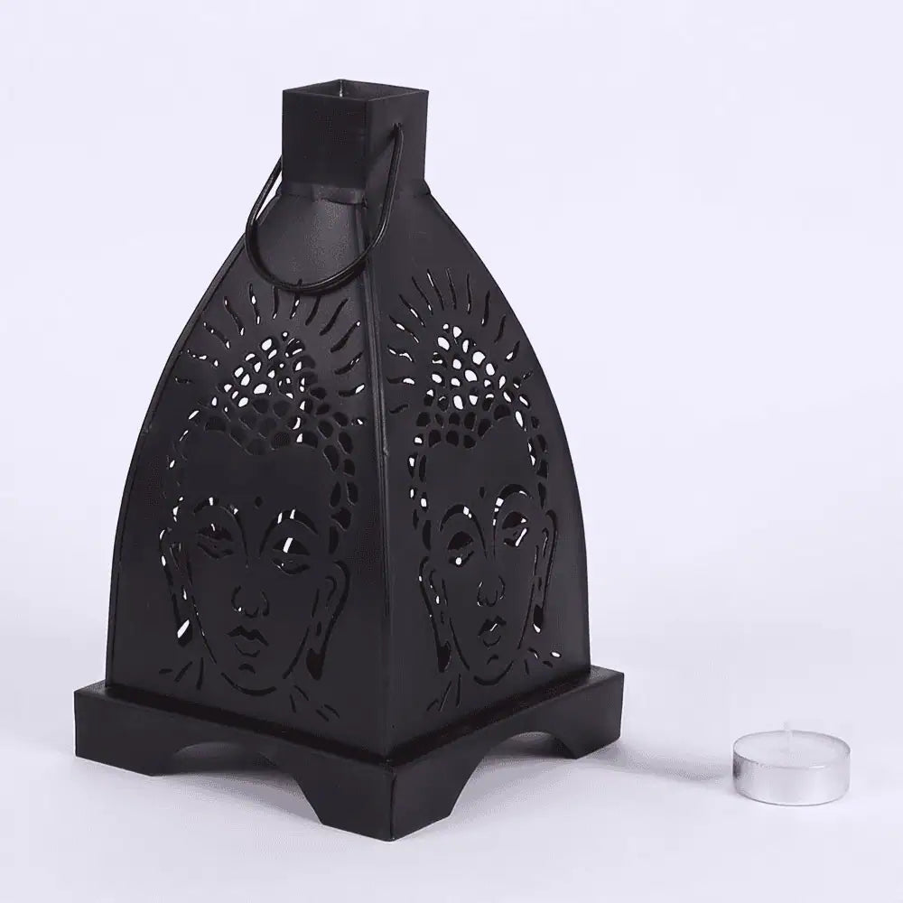 black metal buddha tealight candle holder for diwali