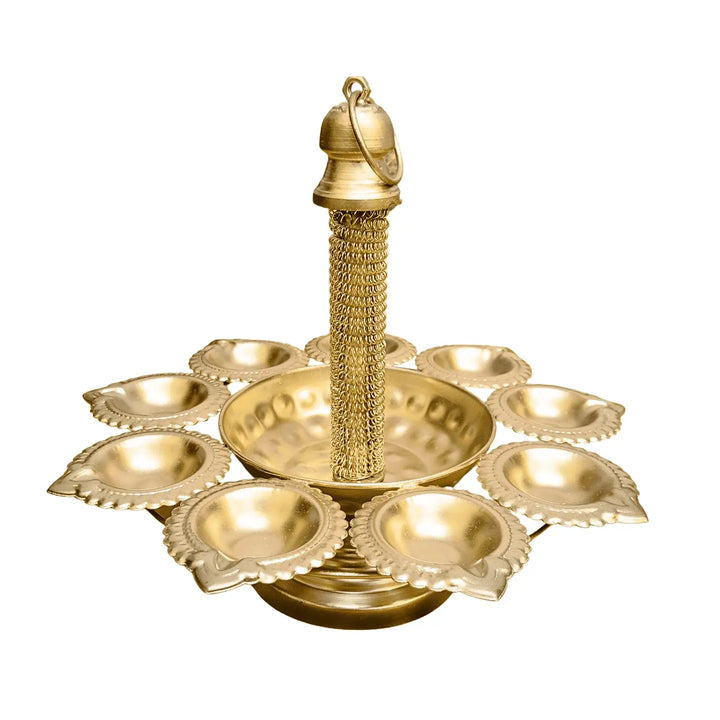 Metal Gold Urli Bowl Diya Stand For Diwali