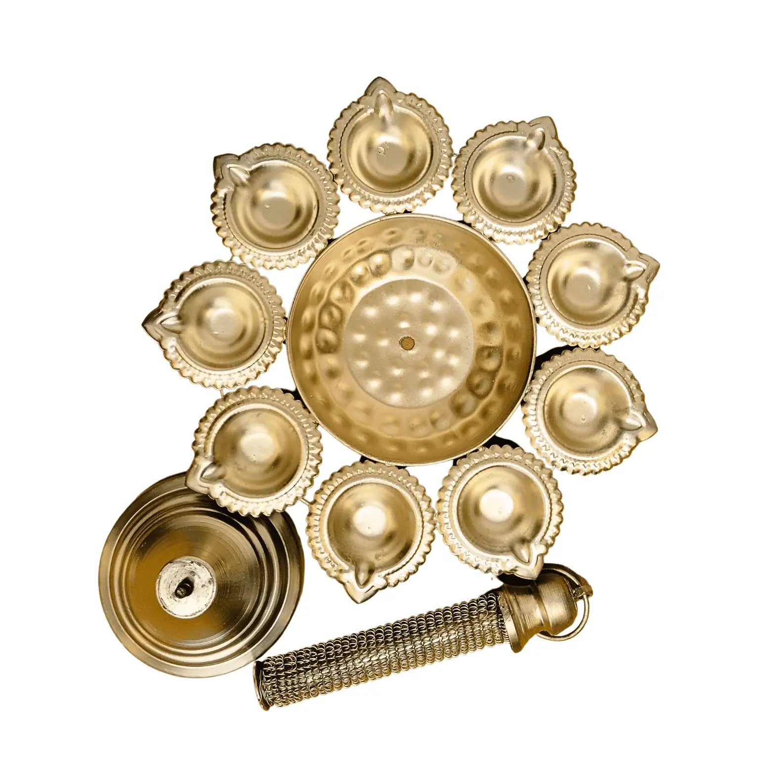 Metal Gold Urli Bowl Diya Stand For Diwali