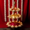 Metal 3 Layer Foldable Urli Diya Stand
