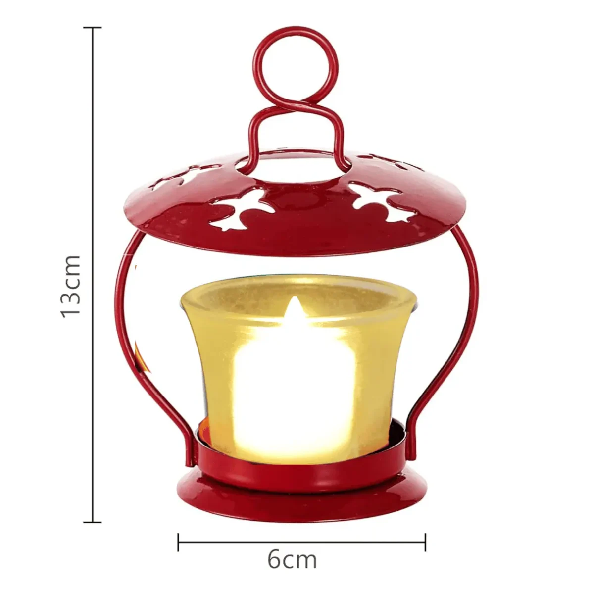 Corsica Mystic Red Metal Votive Candle Holder Lantern for Home Decor & Gifting