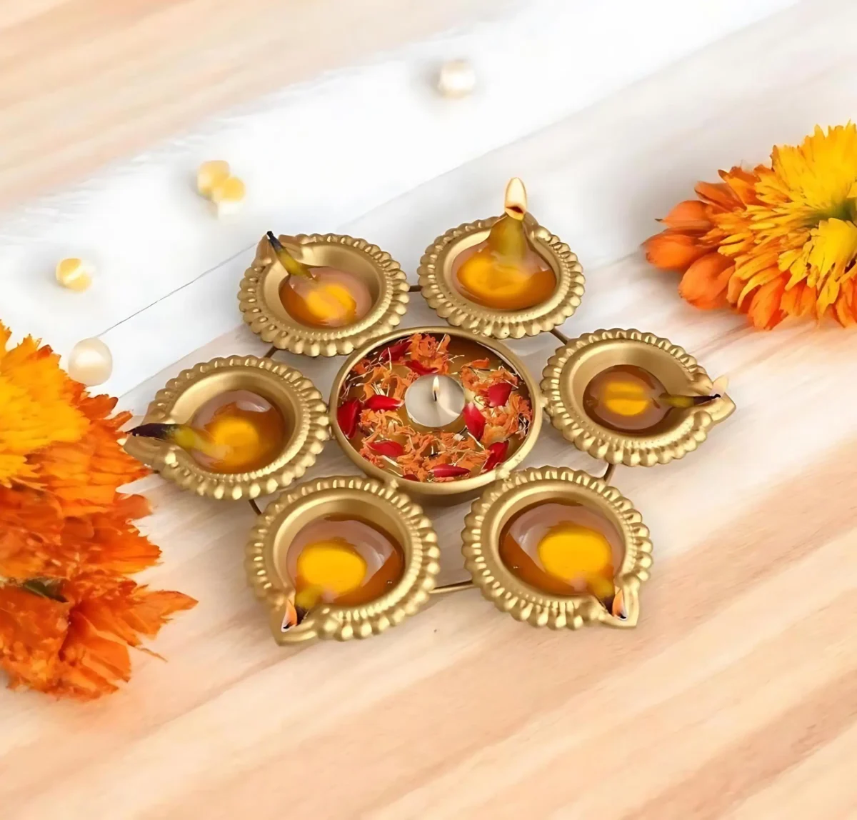 Mini Metal Gold Urli Bowl for Home Decoration