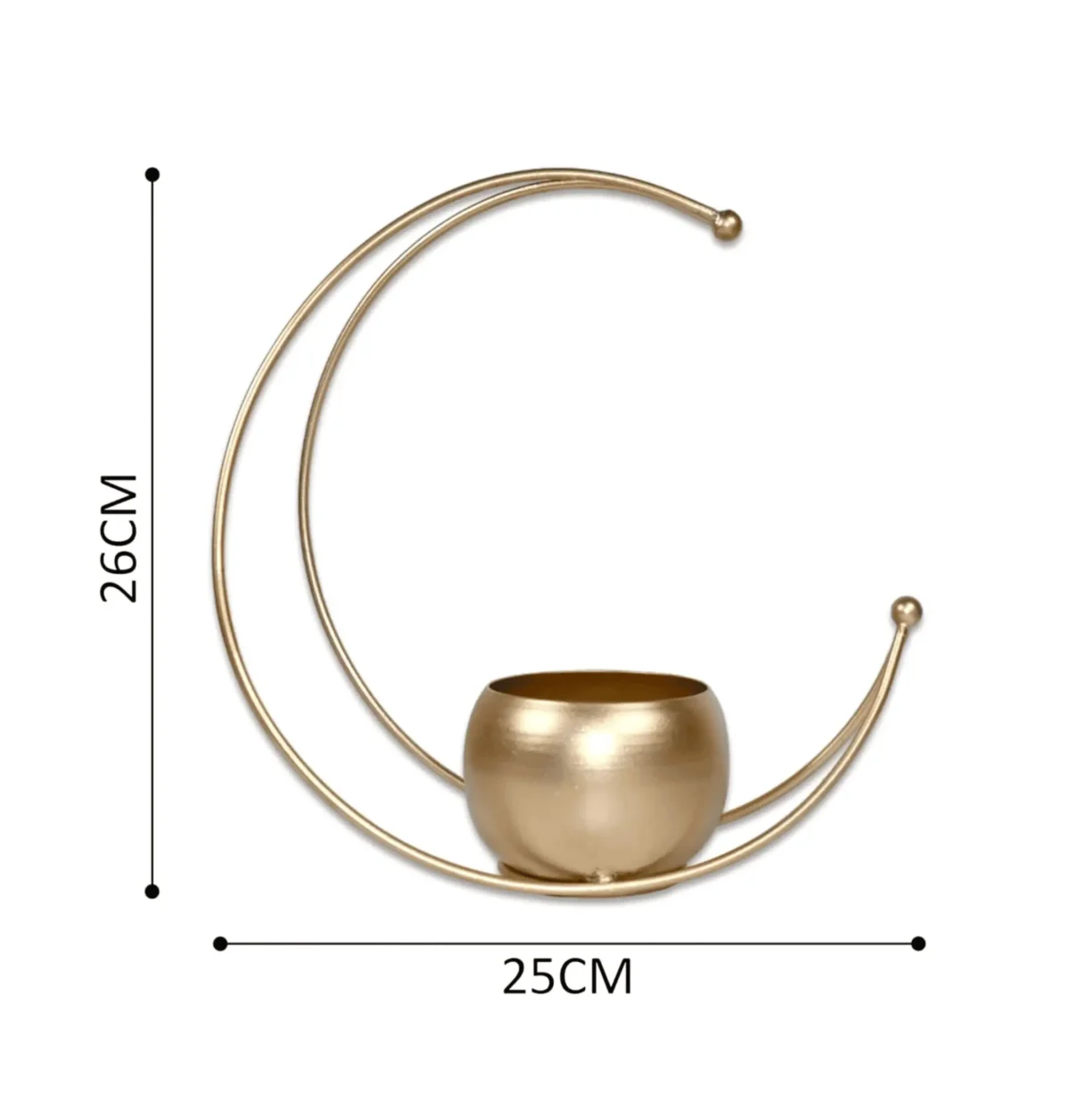 Crescent Moon Shape Golden Flower Pot