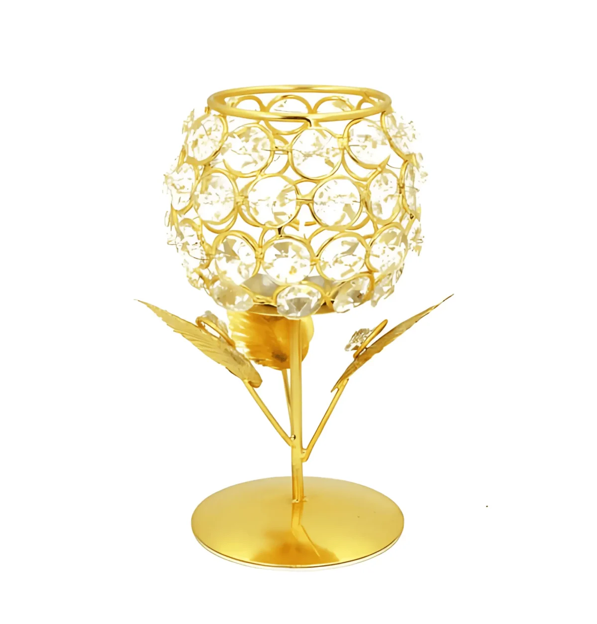 Metal Crystal Tealight Candle Holder Stand